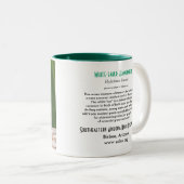 Witoorige Hummingbird Mok, met de linkerzijde Tweekleurige Koffiemok (Voorkant rechts)