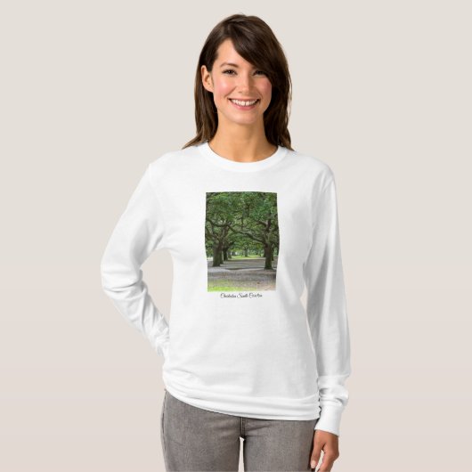 Witpuntige tuinen Painterly Long Meve T-Shirt (Voorkant volledig)