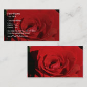 Witrode fluwelen bloemen visitekaartje (Voorkant / Achterkant)