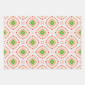 Witrode groene bohemische mozaïekpatronen inpakpapier vel (Voorkant 3)