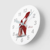 Witrode zilverglitter met hoge hakken, damesschoen ronde klok (Hoek)