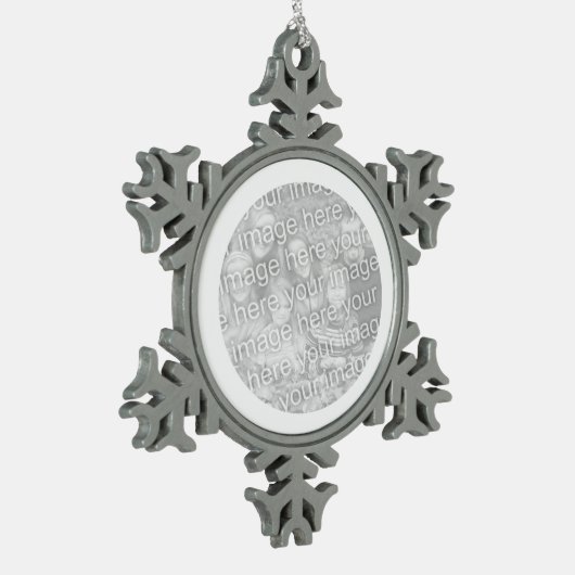 Witronde rand tin sneeuwvlok ornament (Links)