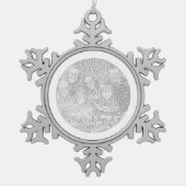 Witronde rand tin sneeuwvlok ornament (Voorkant)