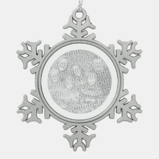 Witronde rand tin sneeuwvlok ornament