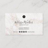 Witroosgouden glitter met gouden lijst visitekaartje (Achterkant)