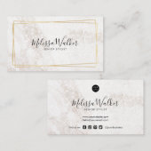 Witroosgouden glitter met gouden lijst visitekaartje (Voorkant / Achterkant)