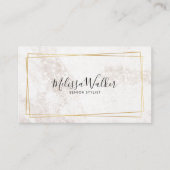 Witroosgouden glitter met gouden lijst visitekaartje (Voorkant)