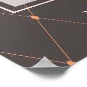 Witroze en diep taupe bruidstheetraject welkomstbo poster (Hoek)