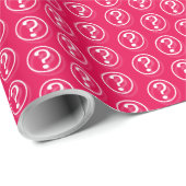 Witroze kleine vraagtekens cadeaupapier (Rol Hoek)