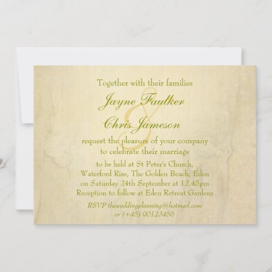 Witrozen bruiloft grote landschapsuitnodiging kaart (Achterkant)