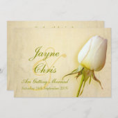 Witrozen bruiloft grote landschapsuitnodiging kaart (Voorkant / Achterkant)