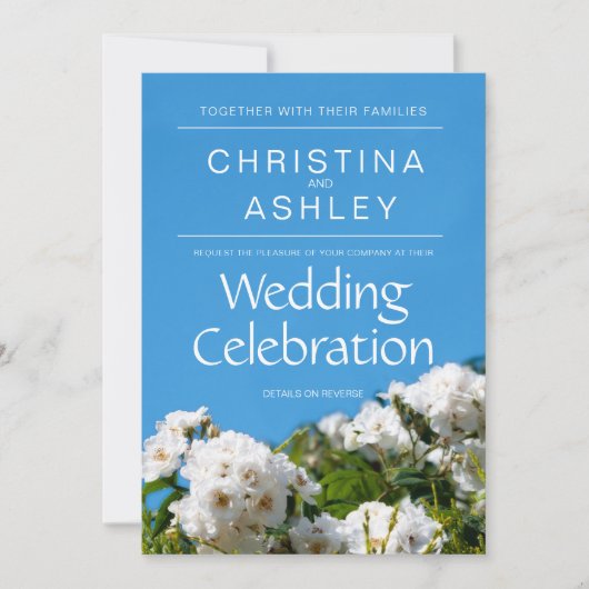 Witrozen bruiloft kaart (Voorkant)