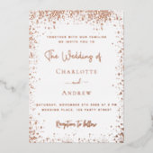 Witrozen goudbruin folie uitnodiging (Voorkant)