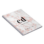 Witrozen goudmarmer initiaal minimalistisch notitieboek (Rechterzijde)