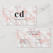 Witrozen goudmarmer initiaal minimalistisch visitekaartje (Voorkant / Achterkant)