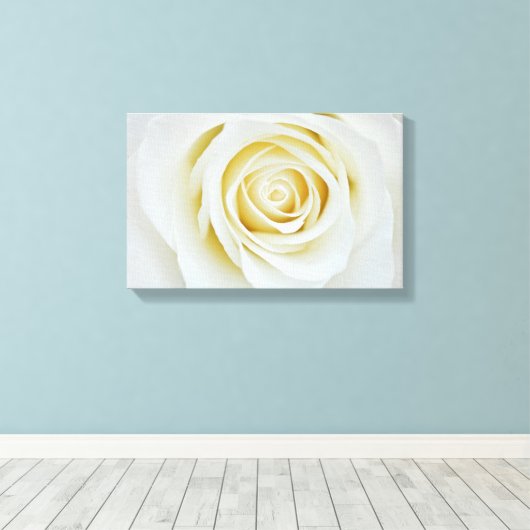 Witrozonnebloem Canvas druk (Insitu (Houten vloer))