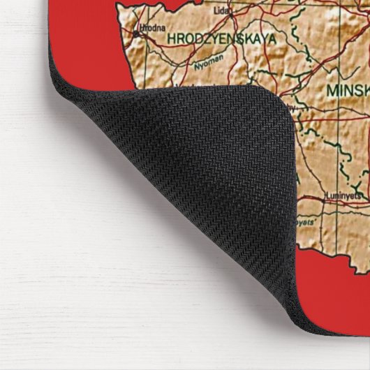 Witrussische Kaart Mousepad Muismat (Hoek)