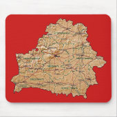 Witrussische Kaart Mousepad Muismat (Voorkant)