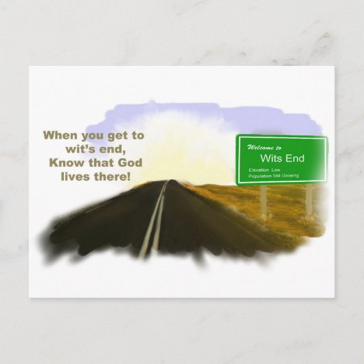 Wits End Road Briefkaart (Voorkant)