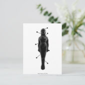 Witscooters: Pin Poppet Doll Vrouw Briefkaart (Staand voorkant)