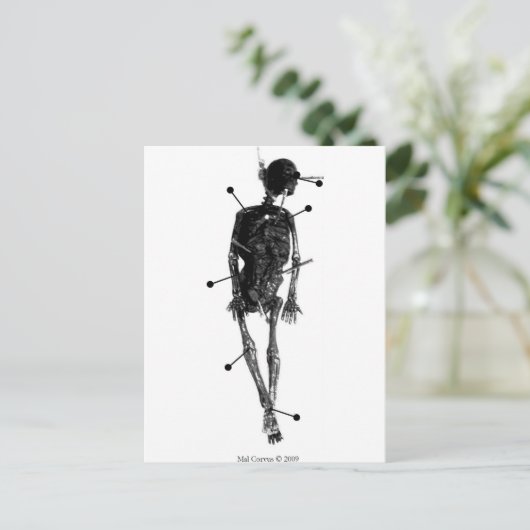Witscooters: Skeleton Witch Doll Briefkaart (Staand voorkant)