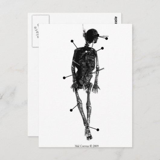 Witscooters: Skeleton Witch Doll Briefkaart (Voorkant / Achterkant)