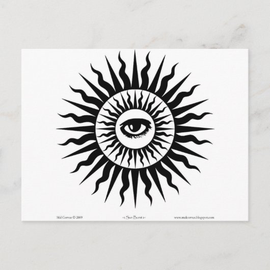 Witscooters: Sunburst: Oog Briefkaart (Voorkant)