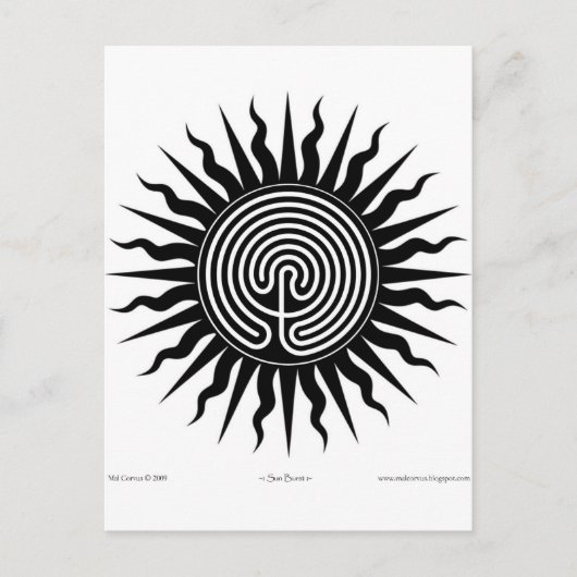 Witscooters: zonnebrand; Labyrinth #4 Briefkaart (Voorkant)