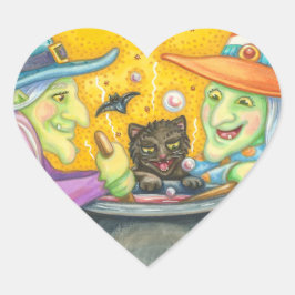 WITSERSE ZISTERS EN ZWARTE KAT-STICKERS — Hartblad Hart Sticker