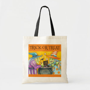 WITSERSE ZISTERS, ZWARTE KAT, HALLOWEEN TRICK OR T TOTE BAG