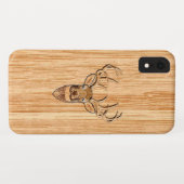 Witstaart Hertenkop Mannetje Houtstructuur Stijl D Case-Mate iPhone Case (Achterkant (horizontaal))