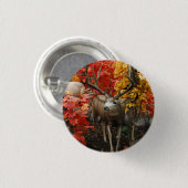 Witstaart in de herfst ronde button 3,2 cm (Voorkant /achterkant)