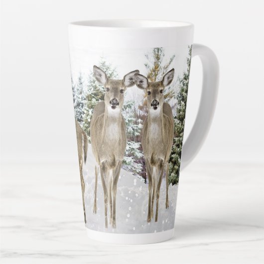 Witstaart Winterwonderland Kerst  Latte Mok (Rechterhoek)