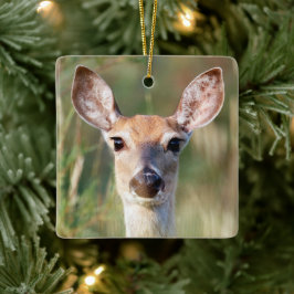 Witstaartbruin Deer Doe Keramisch Ornament