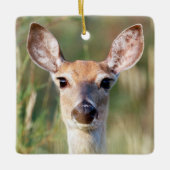 Witstaartbruin Deer Doe Keramisch Ornament (Voorkant)