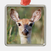 Witstaartbruin Deer Doe Metalen Ornament (Voorkant)