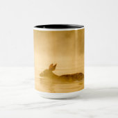 Witstaartdeer Crossing Lake Mok (Midden)