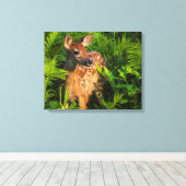 Witstaartdeer Fawn | Minnesota Canvas Afdruk (Insitu (Houten vloer))