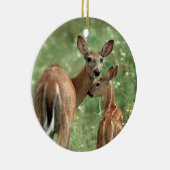 Witstaartdeer met haar eigen bruid keramisch ornament (Rechts)