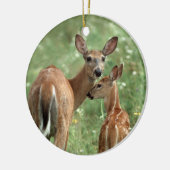 Witstaartdeer met haar eigen bruid keramisch ornament (Links)