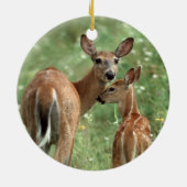 Witstaartdeer met haar eigen bruid keramisch ornament (Achterkant)
