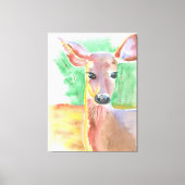 Witstaarthert aquarel canvas afdruk (Voorkant)