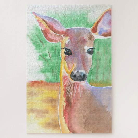 Witstaarthert aquarel legpuzzel (Verticaal)