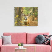 Witstaarthert Buck | Whitefish, Montana Canvas Afdruk (Insitu (Woonkamer))