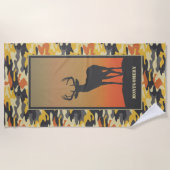 Witstaarthert en Camo Strandlaken (Voorkant)