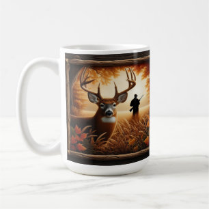 Witstaarthert en Jager Herfstbos Koffiemok