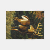 Witstaarthert in de herfst fleece deken (Voorkant (Horizontaal))