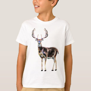 Witstaarthert met grote gewei lichtflits t-shirt