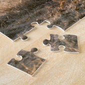 Witstaarthert met vintage rode tractor legpuzzel (Zijkant)
