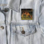 Witstaarthert, Odocoileus virginianus Vierkante Button 5,1 Cm (In situ)